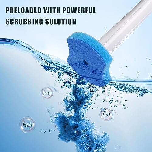 2Pack Toilet Brush and Holder with 16 Refills and Scrubbing Solution