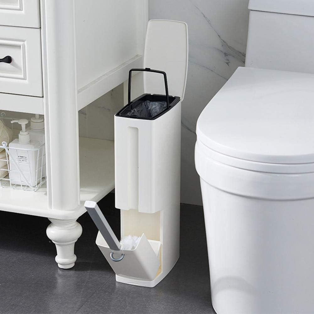 Toilet Brush Holder Set with Waste Bin - Slim Durable