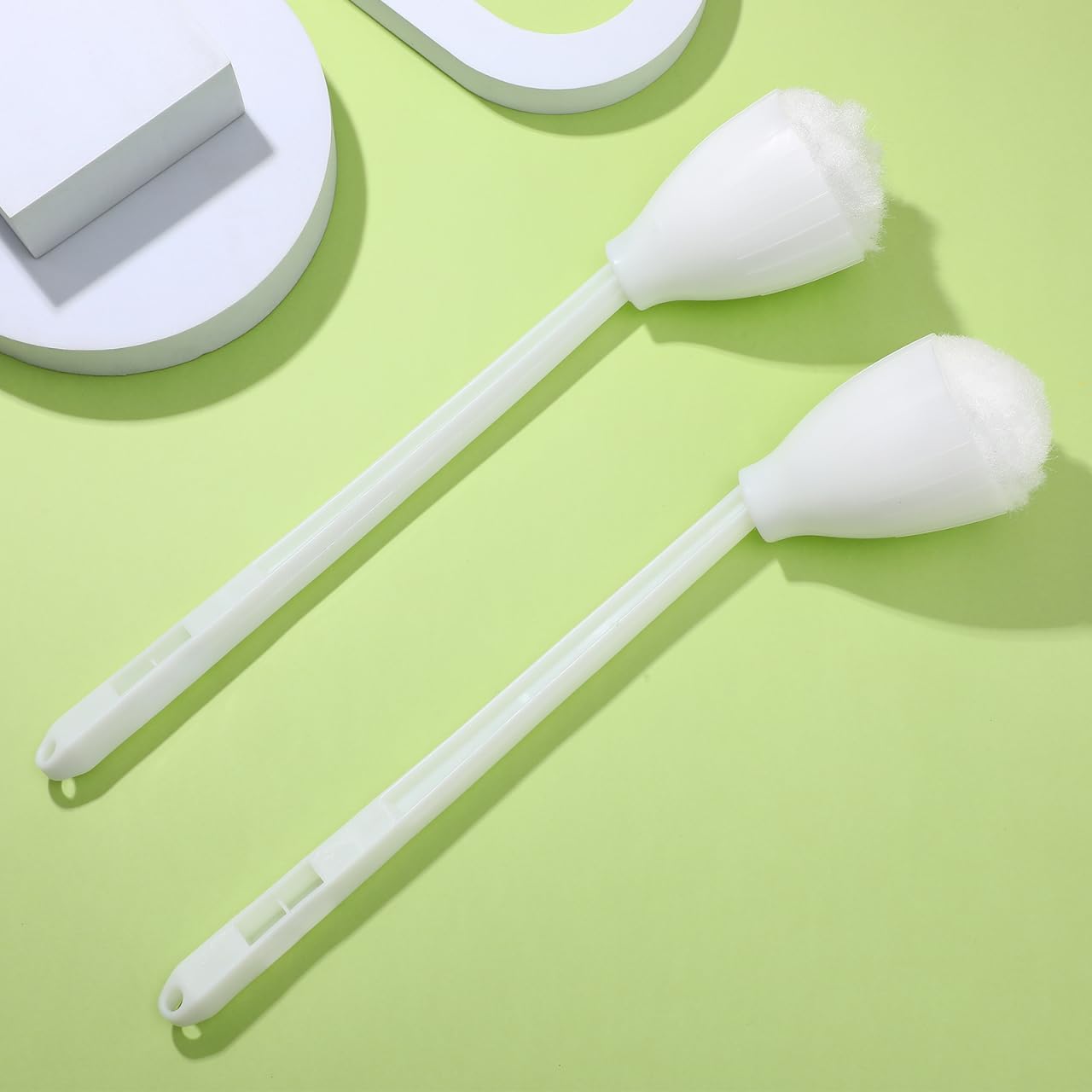 Tofficu 5Pcs Soft Toilet Bowl Brush White Polypropylene