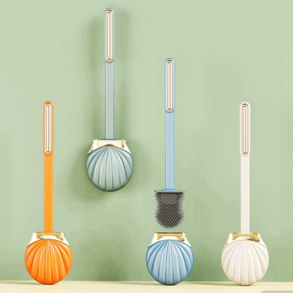SUREK Soft Seashell Toilet Brush with Silicone Bristles