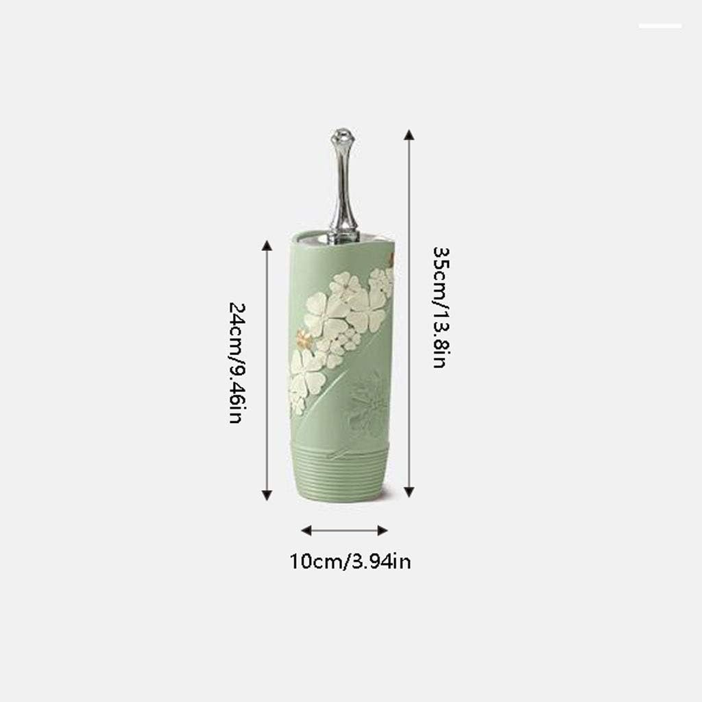Elegant Toilet Brush with Durable Resin Holder - Green