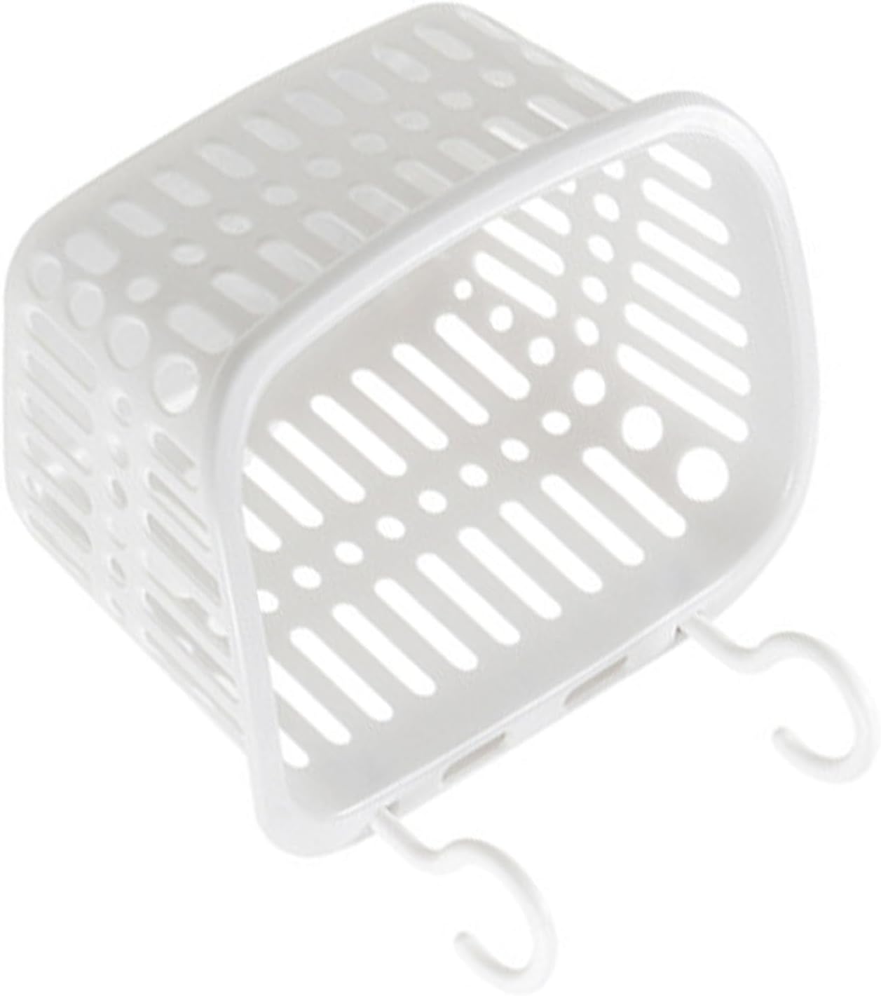Plastic Hanging Shower Caddy with Draining Holes White 1