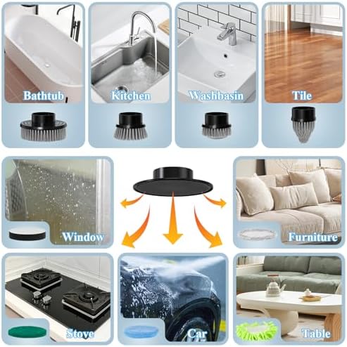 Elegoro Electric Spin Scrubber with 3 Speeds and 9 Brush Heads