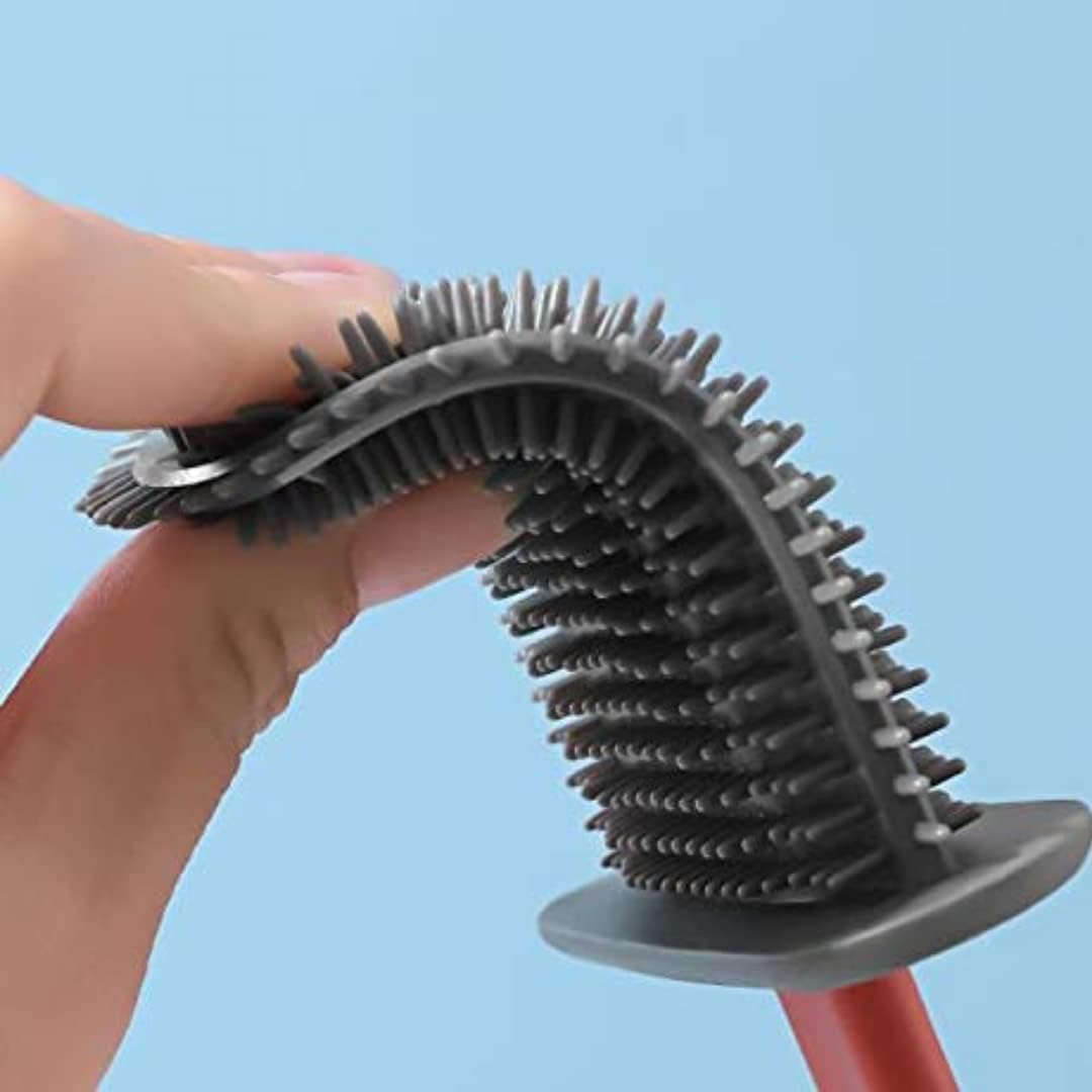 Silicone Toilet Brush Set with Wall Hook and Holder