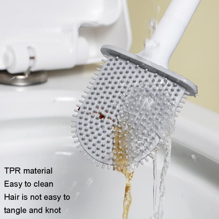 Soft Rubber Toilet Brush with Clamp - Deep Cleaning