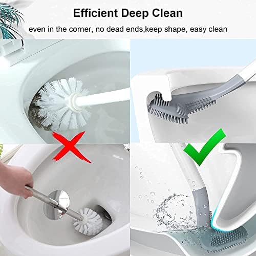 WinCheer Toilet Brush and Holder Set with 360 Deep Cleaning
