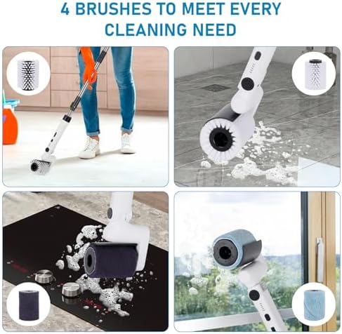 Yutesiri Cordless Waterproof Toilet Brush with 4 Heads 1