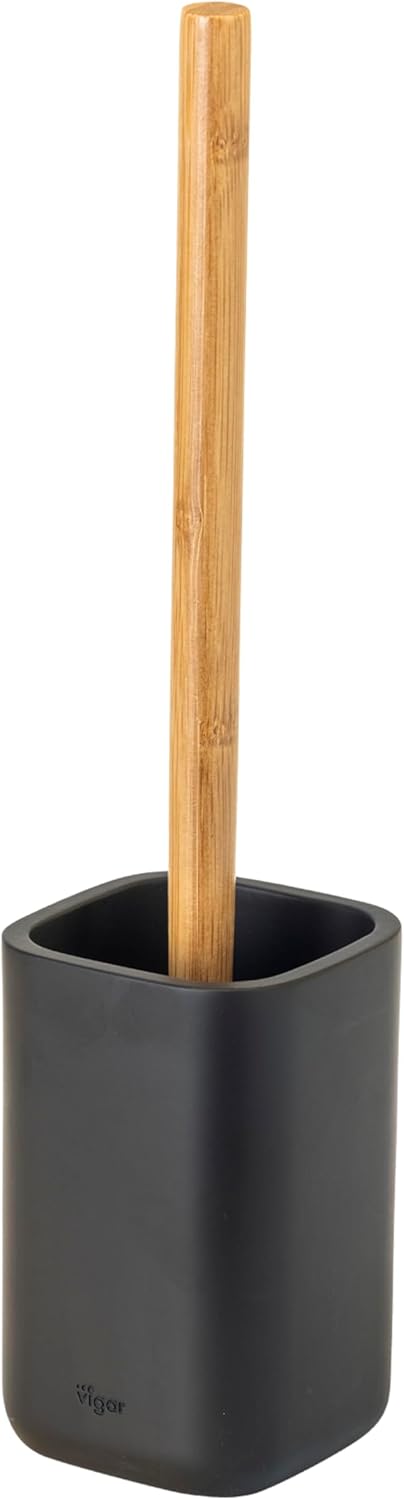Vigar Zense Toilet Brush Set with Black Holder