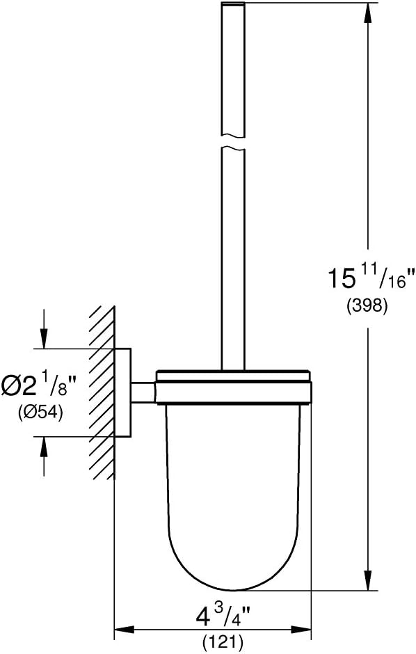 GROHE Essentials Toilet Brush Set Metal with Concealed Fastening