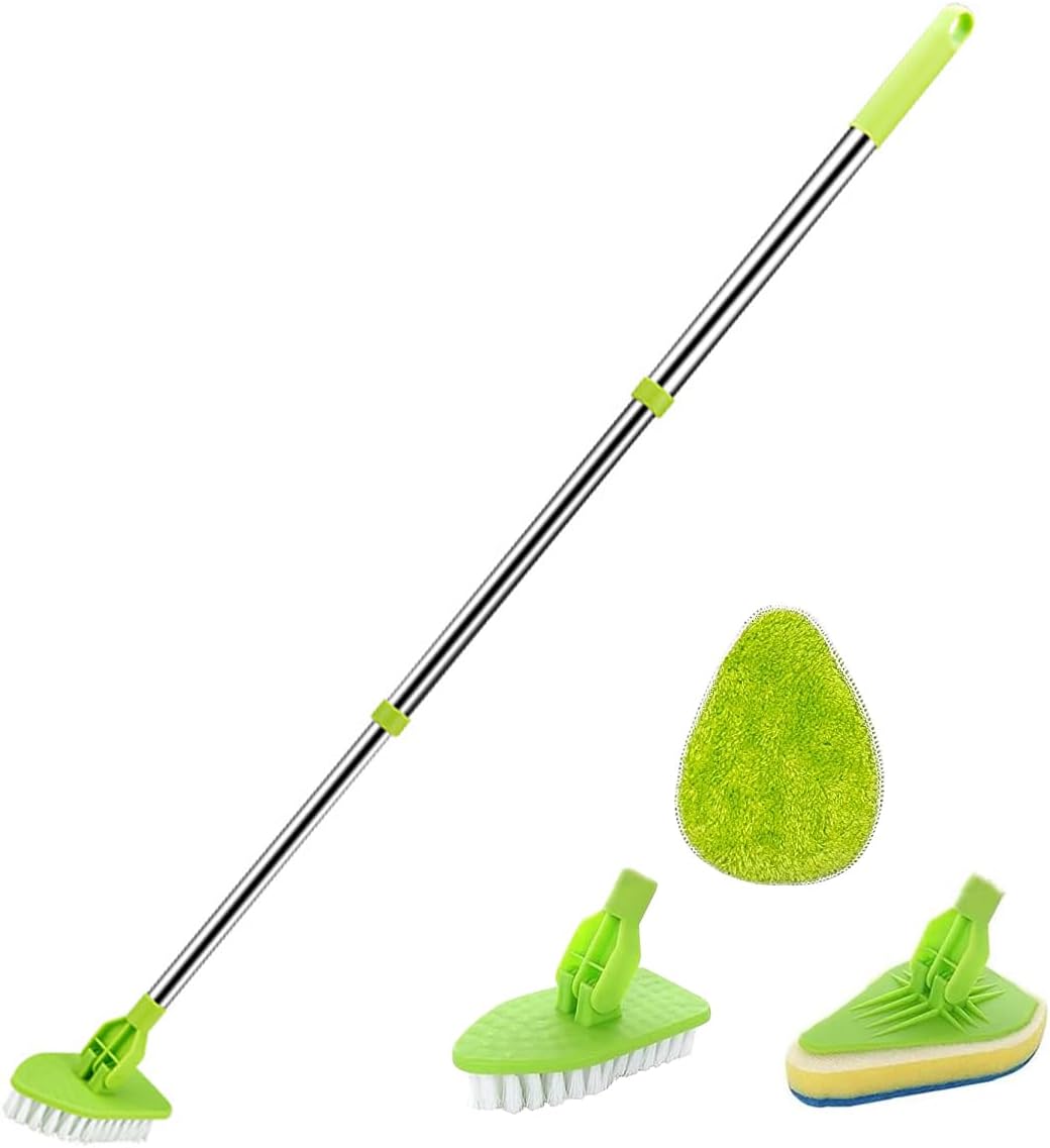 Adjustable 3 in 1 Toilet Scrub Brush with Long Handle