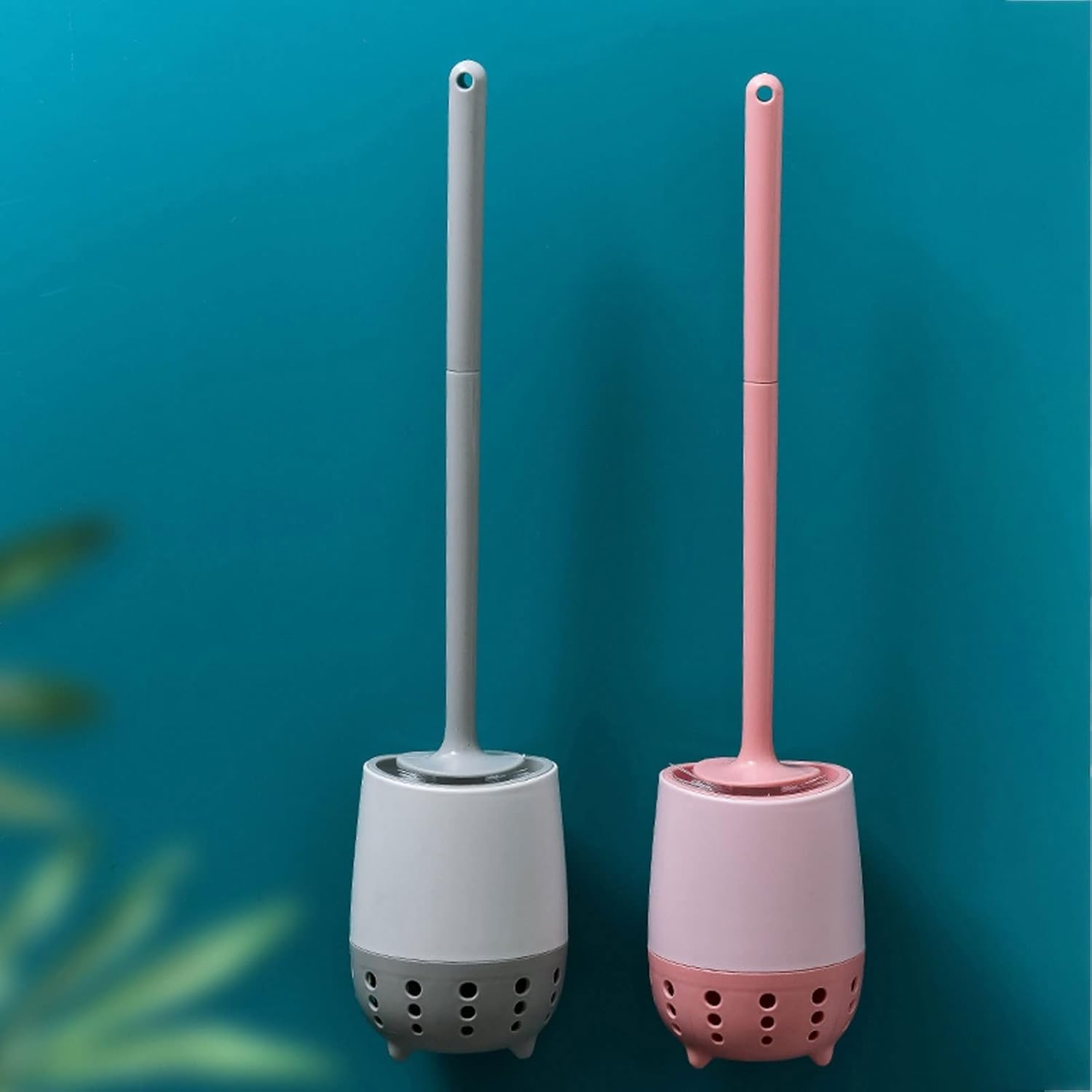 Toilet Brush and Holder Set with Strong Bristles and Durable Handle
