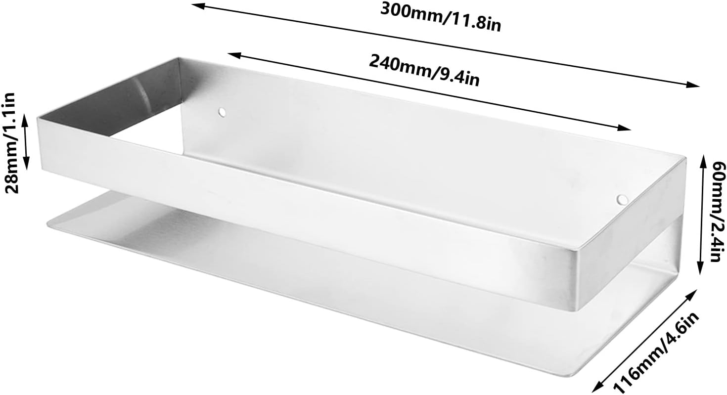 Stainless Steel Shower Caddy with Large Lid for Home and Kitchen