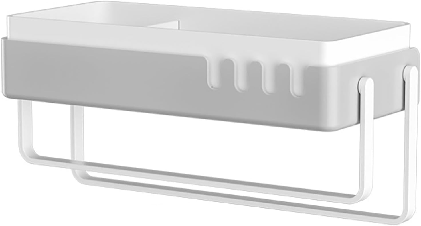Bathroom Wall Organizer No Drilling Adjustable Hooks Racks
