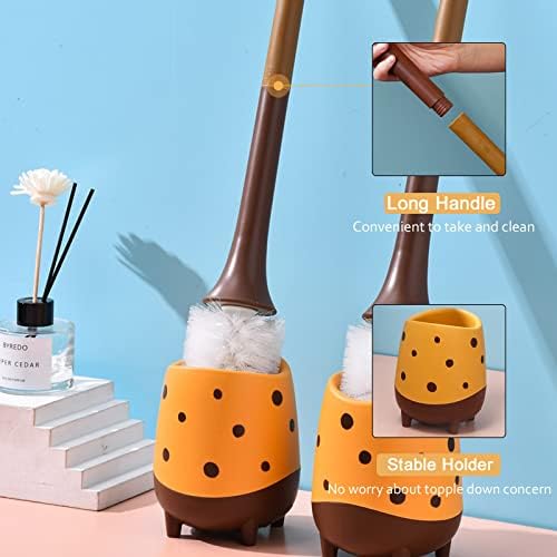 XXFLOWER Giraffe Toilet Brush Compact Cute Design