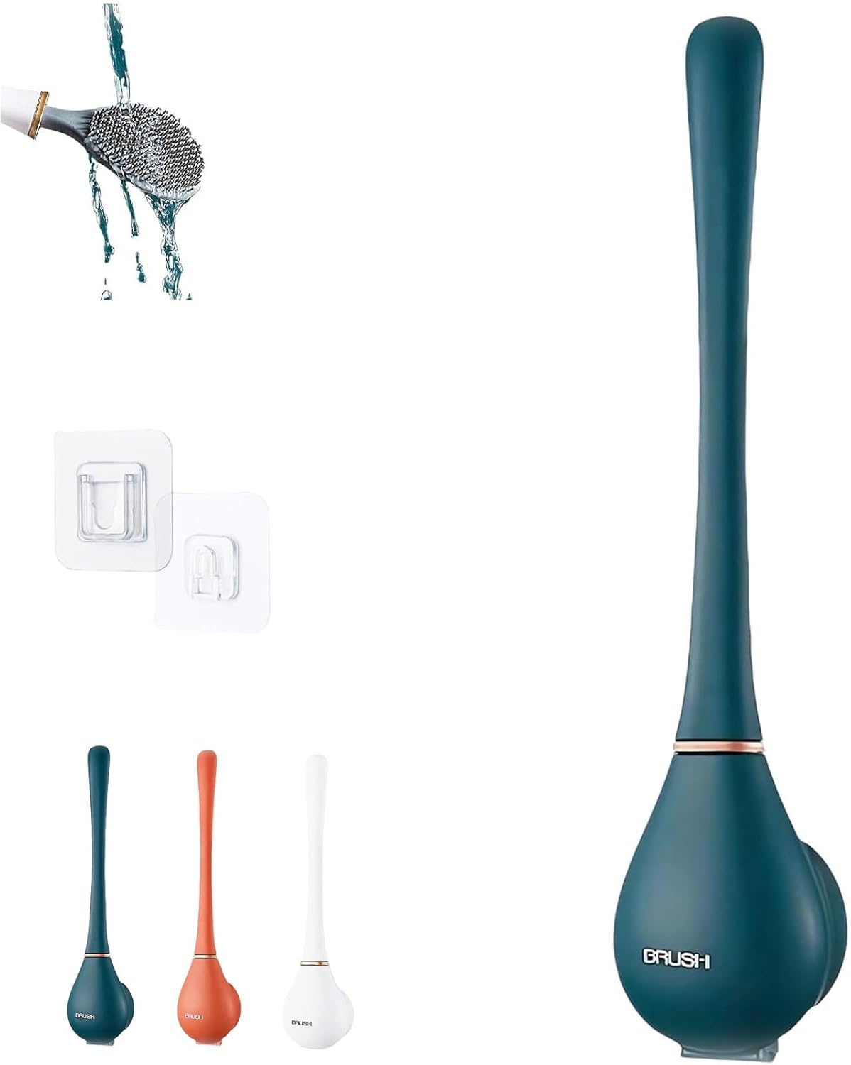 Modern Flexible Silicone Toilet Brush Set