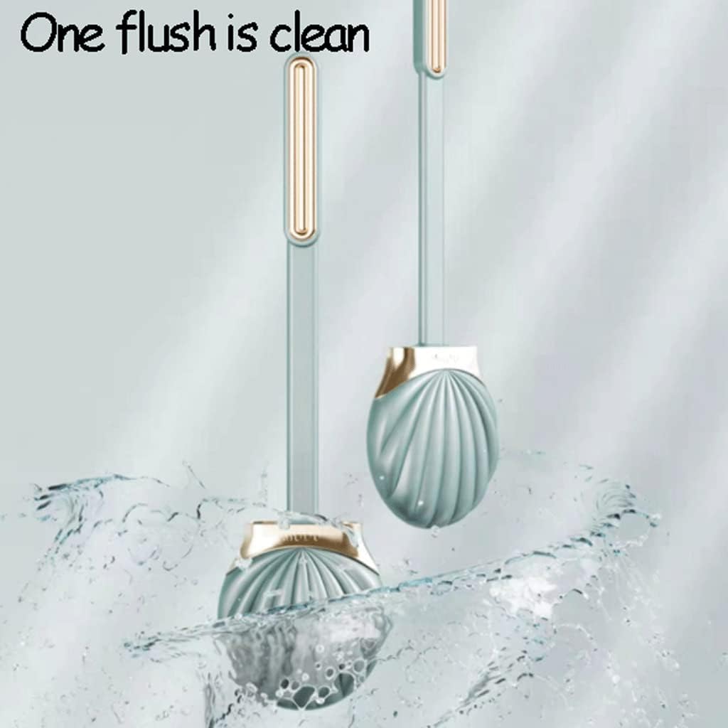 SUREK Soft Seashell Toilet Brush with Silicone Bristles