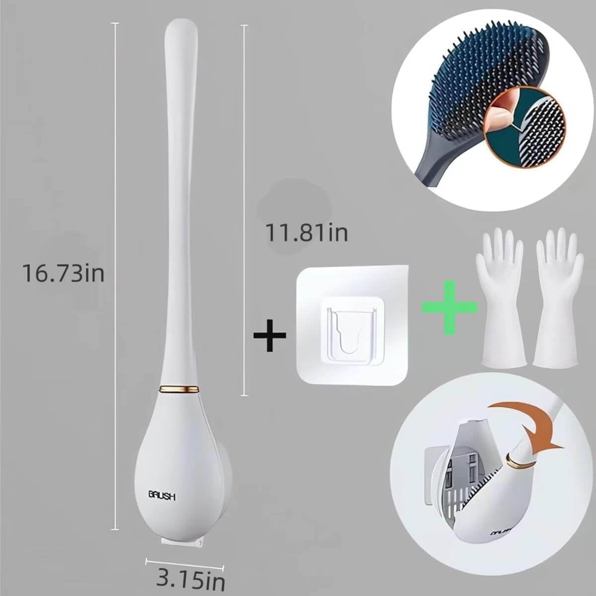 2025 New Upgrade Silicone Toilet Scrubber with Holder
