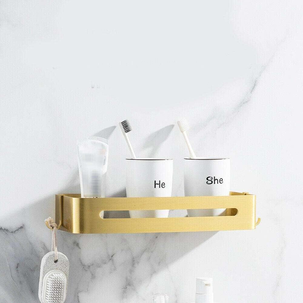 FINANCIALLY LIT LKOP Gold Aluminum Wall Mounted Shower Caddy