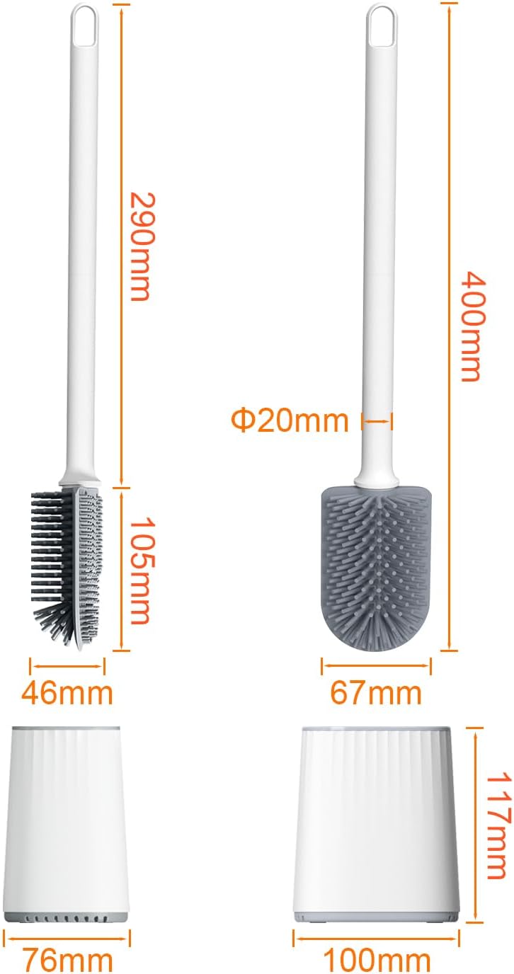 GRIFEMA Silicone Toilet Brush with Drying Holder Set