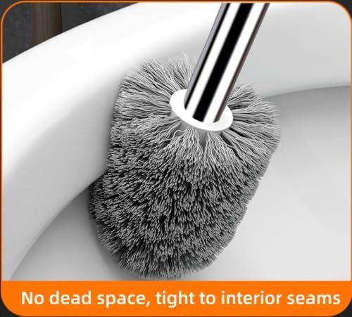 NewKingStar 2 Pack Toilet Brush and Holder Set White and Blue