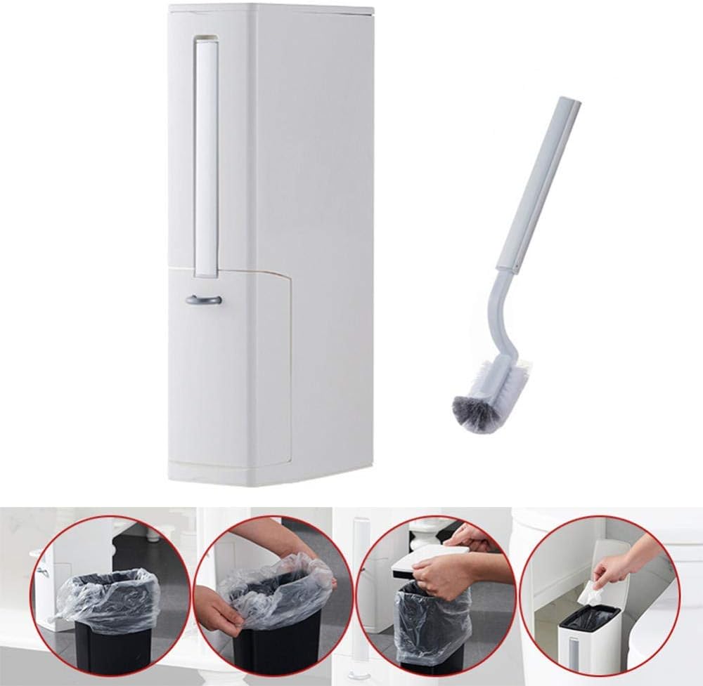 Toilet Brush Holder Set with Waste Bin - Slim Durable
