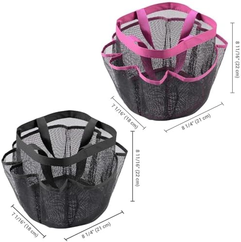 FINANCIALLY LIT 2 Pack Mesh Shower Caddy with 8 Pockets