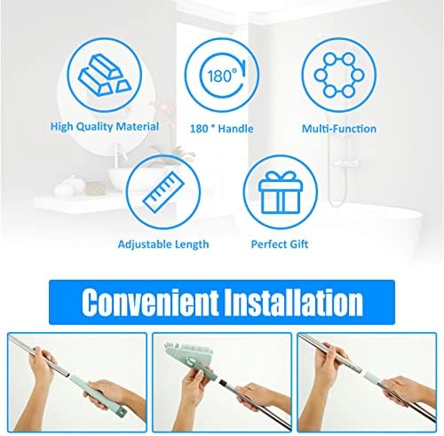 SAEHAEYEE Triangle Shower Floor Brush with Flexible Head and Long Handle