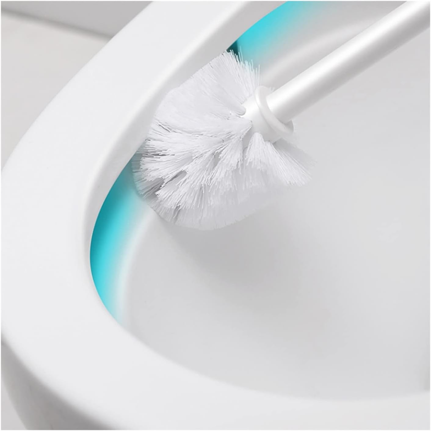 Portable Floating Toilet Brush with Holder - White