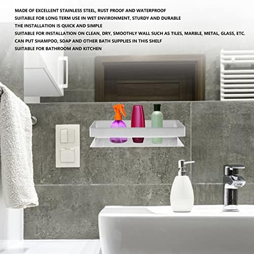 Stainless Steel Shower Caddy with Large Lid for Home and Kitchen