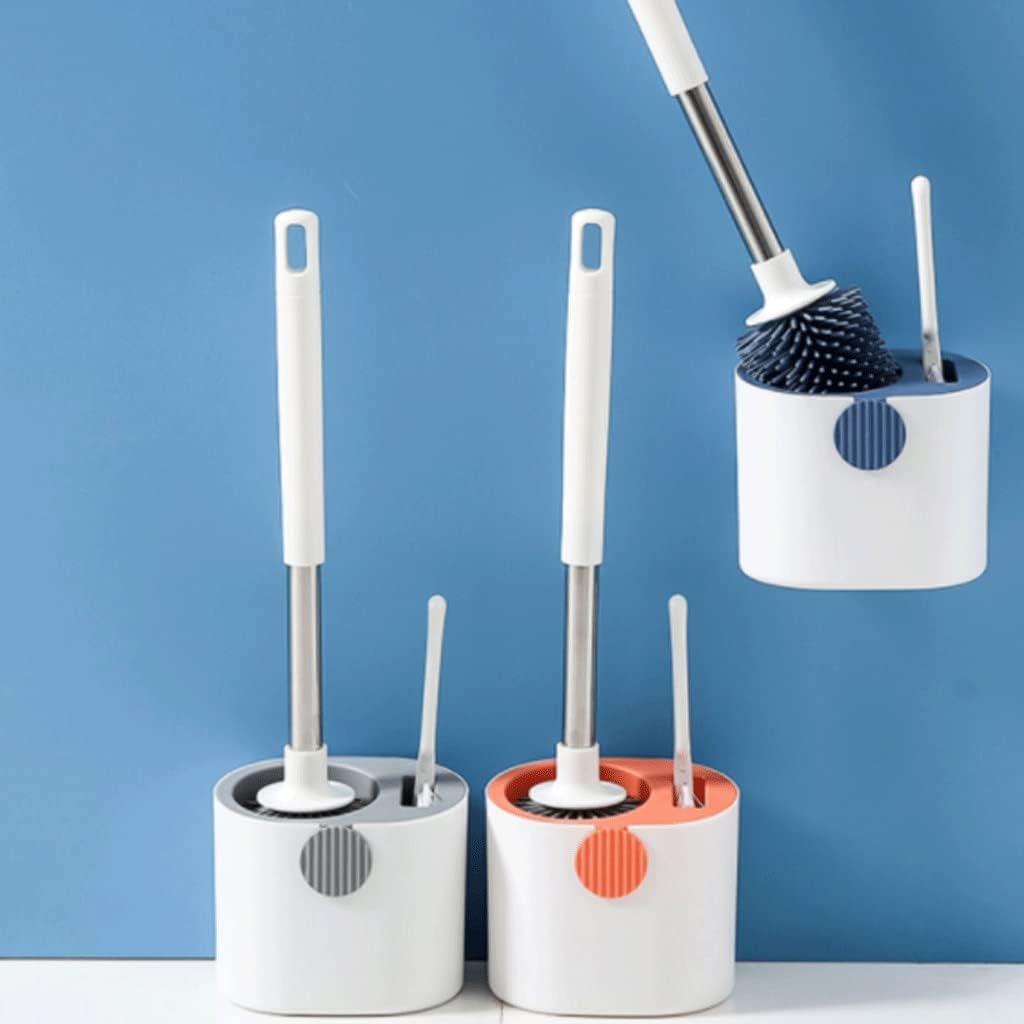 SUREK Soft Silicone Toilet Brush with Holder Set 1
