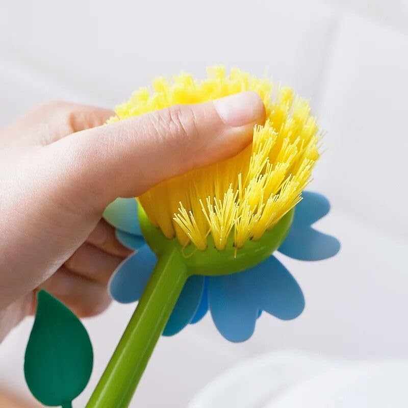 Flower Kitchen Washing Brushes and Stands Set of 3 1