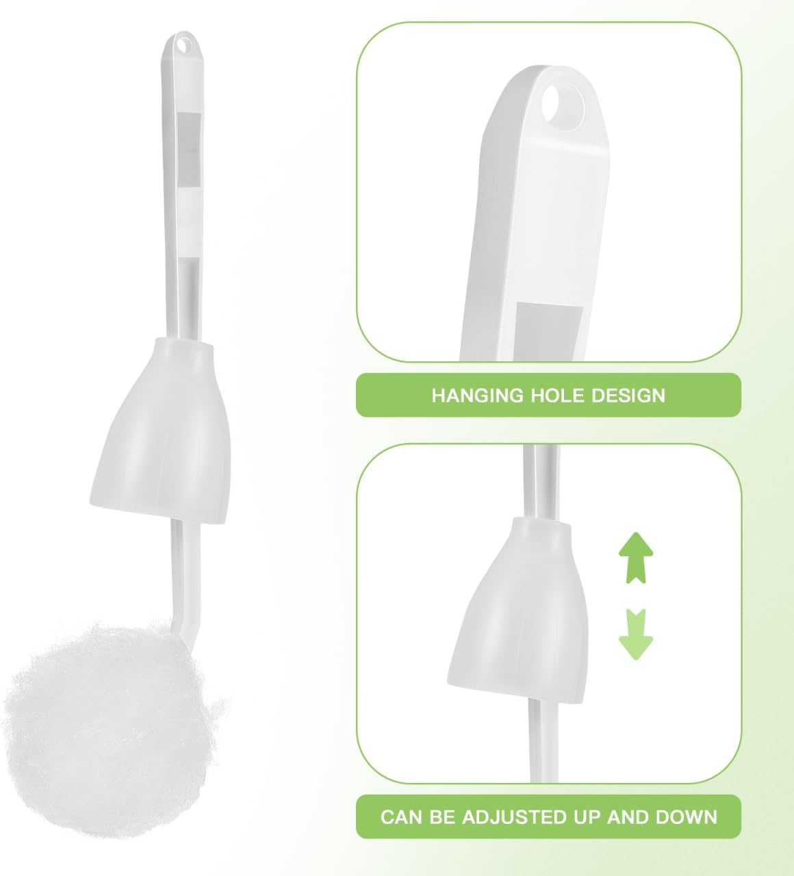 Tofficu 5Pcs Soft Toilet Bowl Brush White Polypropylene