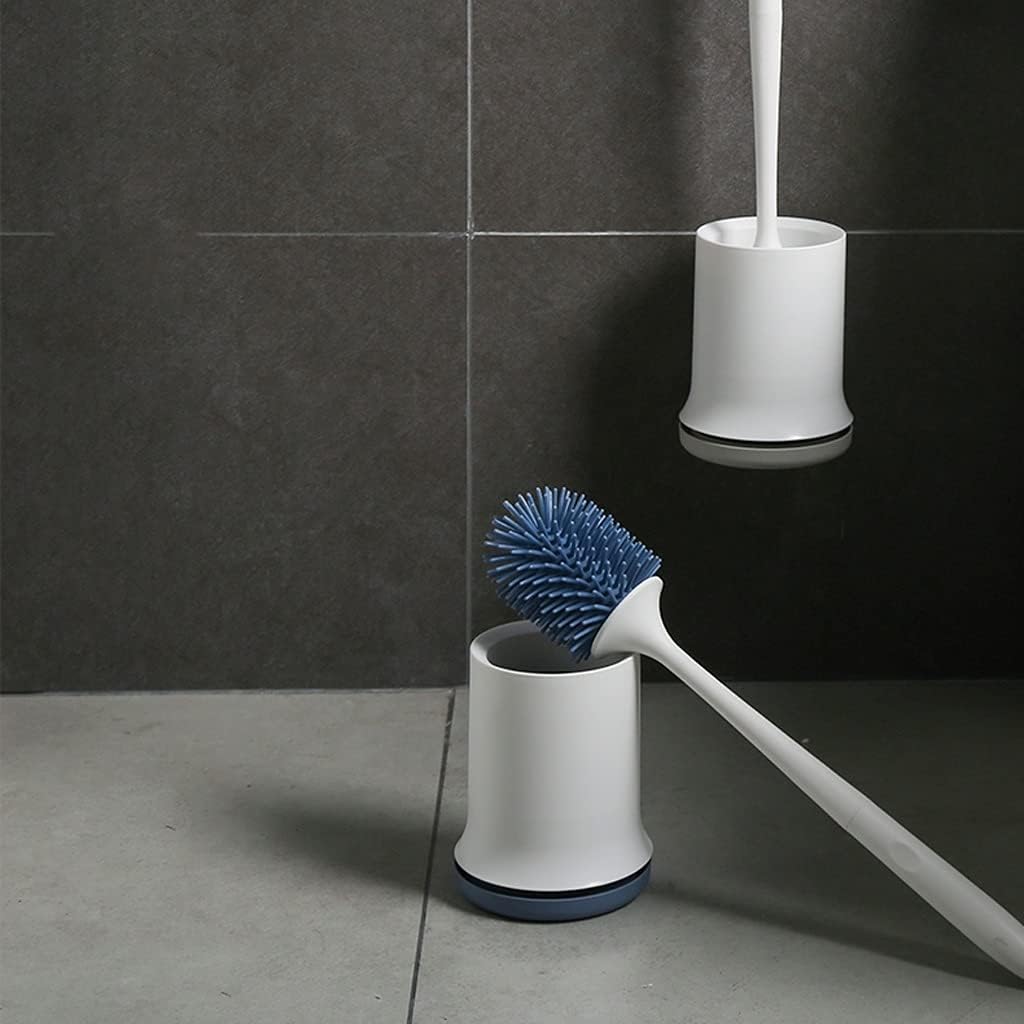 XIAOSAKU 360 Toilet Brush Set with Holder Blue