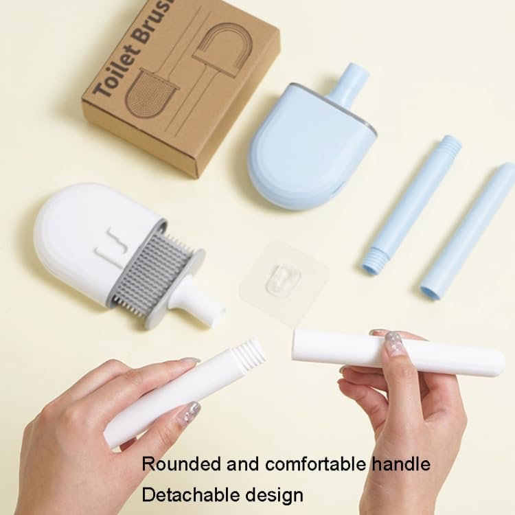 Soft Rubber Toilet Brush with Clamp - Deep Cleaning