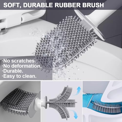 CetthooFazay Toilet Brush and Holder 2 Pack White