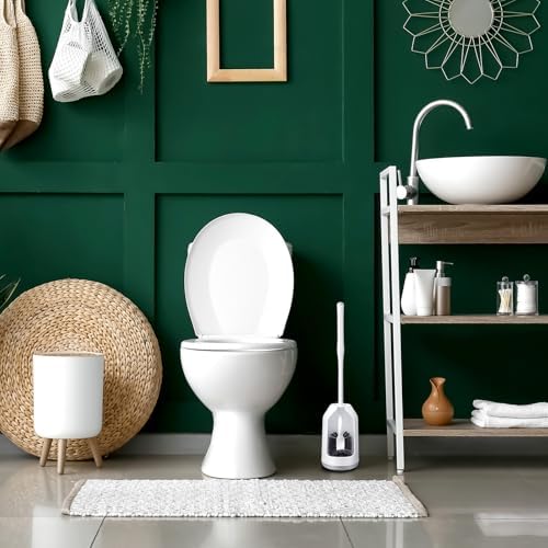 Honeydak 6-Piece Toilet Brush Set with Holder and Caddy