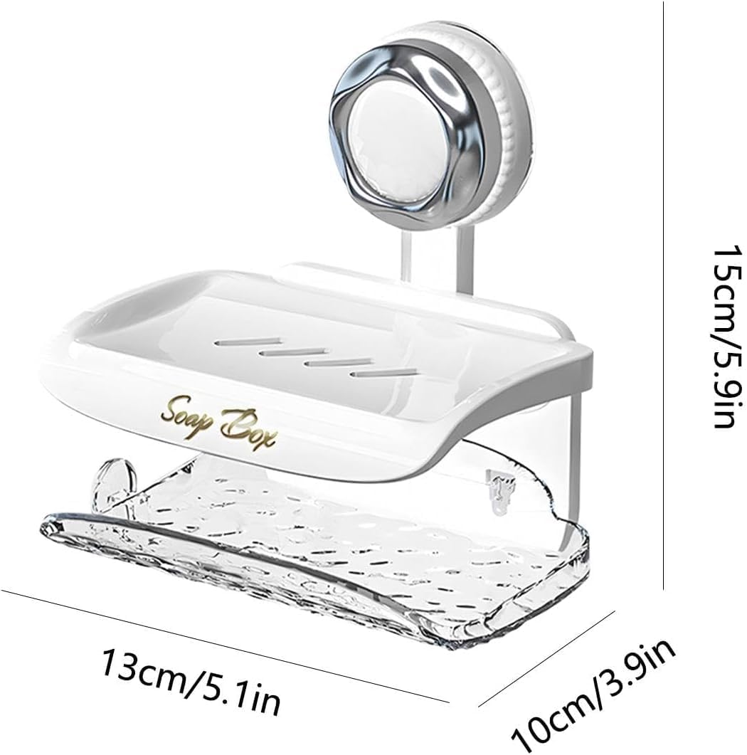 Double Layer Suction Soap Dish for Shower Wall Mount