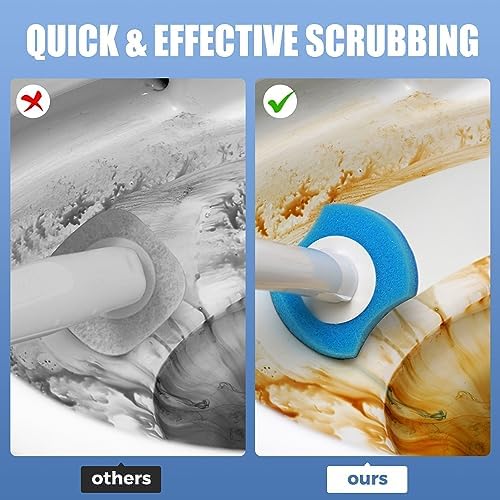 2Pack Toilet Brush and Holder with 16 Refills and Scrubbing Solution