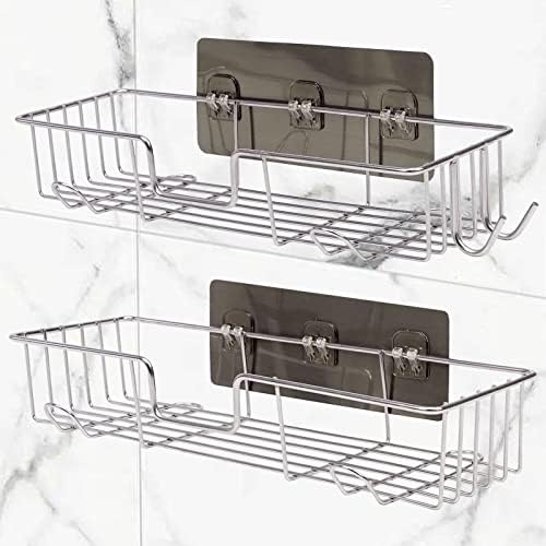 Casaphoria Shower Caddy 2 Pack - Adhesive Hooks Rustproof Stainless Steel