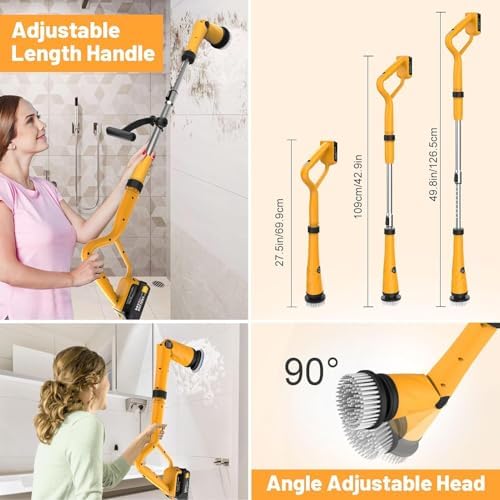 Denqir 1500 RPM Electric Spin Scrubber for Dewalt 20V Battery
