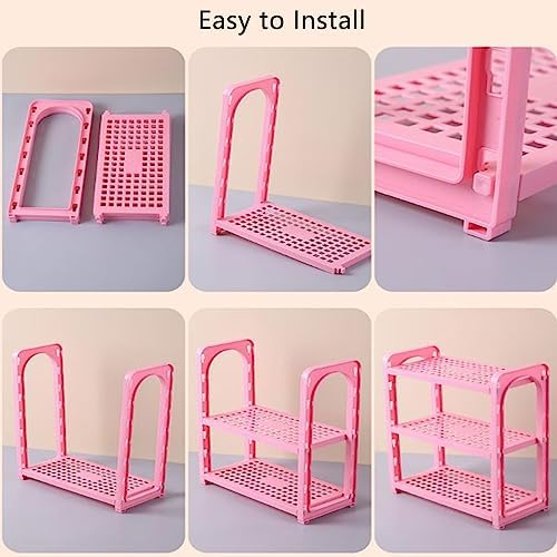 Typutomi 3 Tier Adjustable Plastic Shelf Organizer