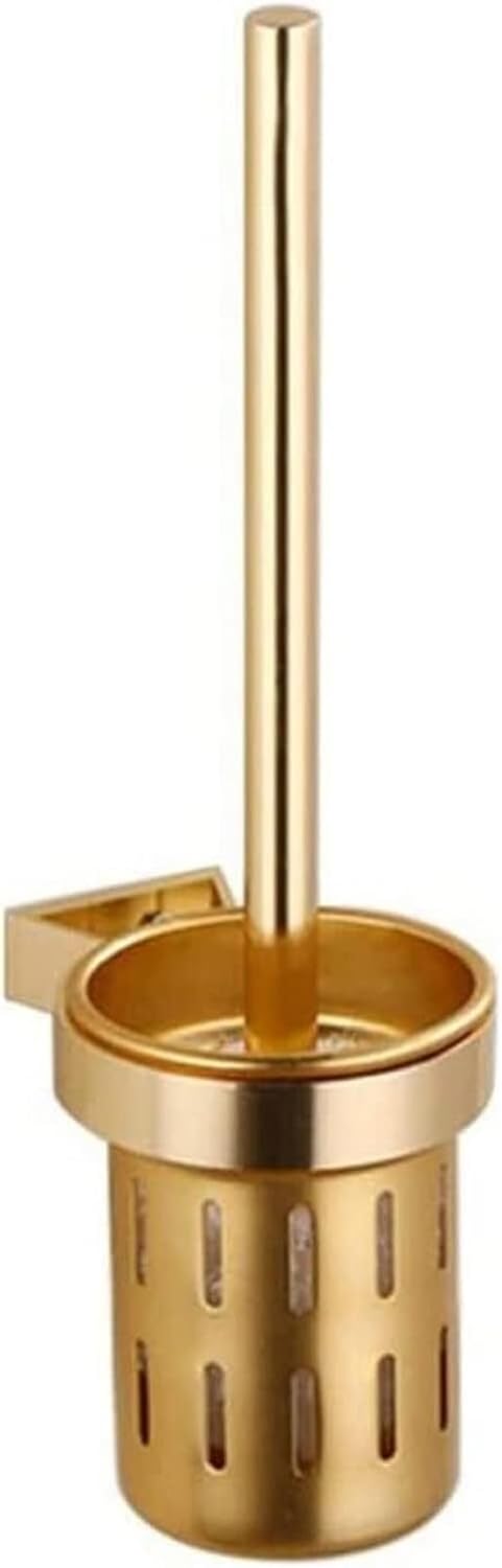 DLUXCA Toilet Brush and Holder with Gold Finish