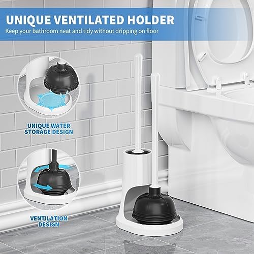 Uptronic Toilet Plunger and Brush Combo Set