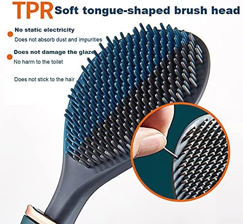 QIEUUOD Luxury Green Silicone Toilet Brush Set