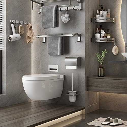 YIORYO Toilet Brush Set with Holder - Modern Durable