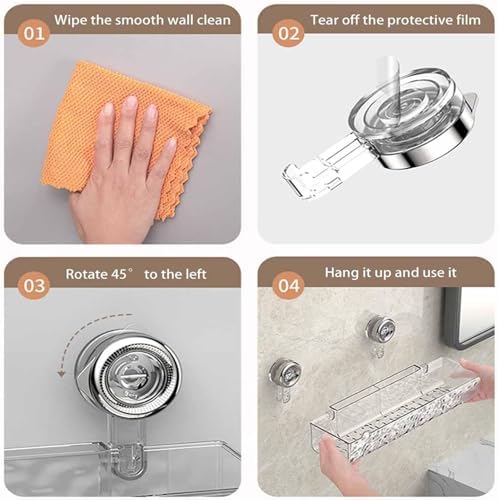 Circular Suction Cup Wall Shelf No Drill Mount