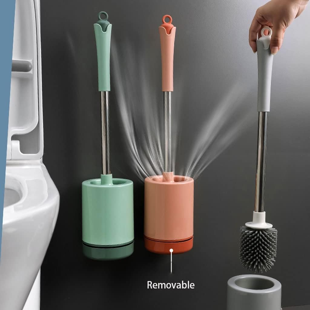 KAAZEE Toilet Brush Holder with No-Slip Handle and Flexible Bristles