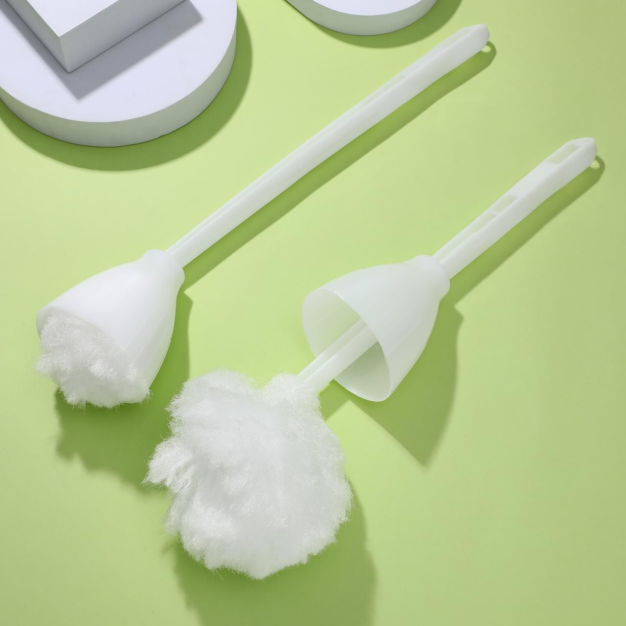 Tofficu 5Pcs Soft Toilet Bowl Brush White Polypropylene