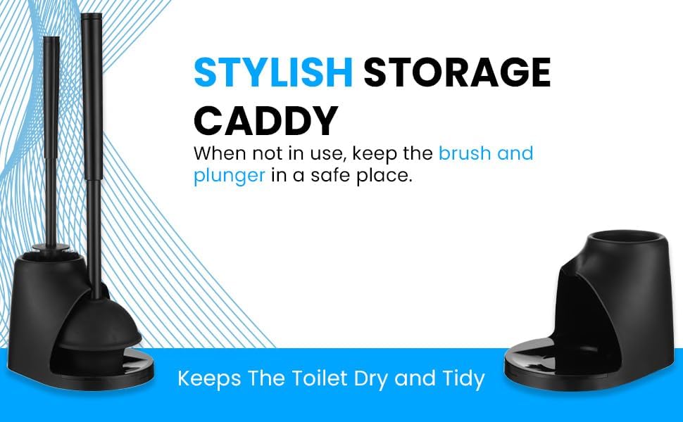 Toilet Brush Plunger Set - 2 in 1 for Bathroom