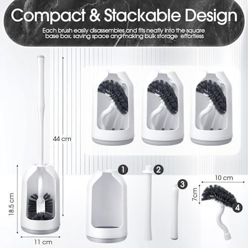 Honeydak 6-Piece Toilet Brush Set with Holder and Caddy